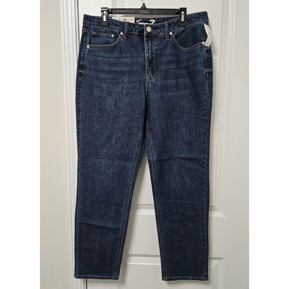 NWT Seven7 Jeans Women's Size 12 (34x29) Blue Slim Straight High-Rise Med Wash - Picture 6 of 7